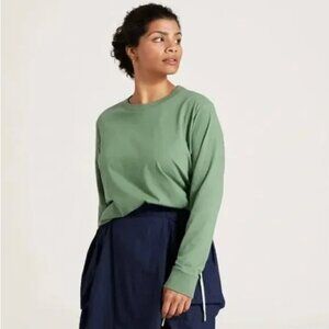 Allbirds Long Sleeve Tee Cotton Hazy Cargo Casual Athleisure Neutral Solid Green